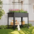 Xbro Hochbeet mit Rollen & Ablageboden aus Metall, Pflanzkasten Blumenkübel für Garten, Balkon & Terrasse, 104x41x80 cm, Schwarz - Thumbnail 10
