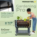 Permasteel Hochbeet mit Beinen, Pflanzkasten mit EnGrow™ TrueSoil™ Technologie für Gemüse, Blumen, Kräuter und Obst, Outdoor Indoor, Ablageregal, Lenkrollen, Blau - Thumbnail 5