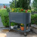 Permasteel Hochbeet mit Beinen, Pflanzkasten mit EnGrow™ TrueSoil™ Technologie für Gemüse, Blumen, Kräuter und Obst, Outdoor Indoor, Ablageregal, Lenkrollen, Blau - Thumbnail 10