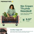 Permasteel selbstbewässerndes Gartenbeet, rollender Pflanztopf für Gemüse, Blumen, Kräuter und Obst, für drinnen und draußen, mit Rädern, Rosa - Thumbnail 4