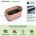 Permasteel selbstbewässerndes Gartenbeet, rollender Pflanztopf für Gemüse, Blumen, Kräuter und Obst, für drinnen und draußen, mit Rädern, Rosa - Thumbnail 6
