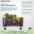 Permasteel selbstbewässerndes Gartenbeet, rollender Pflanztopf für Gemüse, Blumen, Kräuter und Obst, für drinnen und draußen, mit Rädern, Rosa - Thumbnail 8
