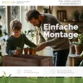 PATKAR Hochbeet Holz 81x33x70cm [RÜCKENSCHONENDE HÖHE] - Premium hochbeet Balkon oder Garten (Made in Europe) - Pflanzkasten Hochbeete-Kit - Kräuterbeet Balkon Hochbeet - Hochbeete für Garten (Braun) - Thumbnail 6