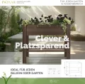 PATKAR Hochbeet Holz 81x33x70cm [RÜCKENSCHONENDE HÖHE] - Premium hochbeet Balkon oder Garten (Made in Europe) - Pflanzkasten Hochbeete-Kit - Kräuterbeet Balkon Hochbeet - Hochbeete für Garten (Braun) - Thumbnail 2