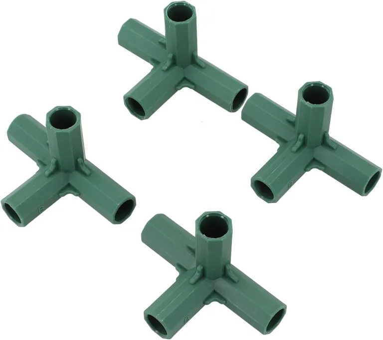 Gewächshaus-Strukturverbinder, 4-teiliges Set, Kunststoff-Stangenverbindungsadapter für Garten und Außenbereich, PVC-Metallrohre, 16–17 mm Innendurchmesser, dunkelgrün, DIY-Regale, Möbelbau (B) – Bild 1