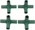 Gewächshaus-Strukturverbinder, 4-teiliges Set, Kunststoff-Stangenverbindungsadapter für Garten und Außenbereich, PVC-Metallrohre, 16–17 mm Innendurchmesser, dunkelgrün, DIY-Regale, Möbelbau (B) - Thumbnail 6