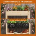 GOPLUS Hochbeet ohne Rollen, Gartenbeet mit Ablage & Abflusslöcher, Pflanzbeet aus Tannenholz für Garten & Terrasse, Natur (80 x 37 x 78 cm,ohne Rollen) - Thumbnail 4