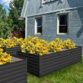 DWVO Hochbeet Metall 240x120x60cm mit Handschuhen, Gartenhochbeet aus Stahl, Rostfrei & Wetterfest, Stabiles verzinktes Beet mit Sicherheitsgummi für Gemüse Blumen Obst, Schwarz - Thumbnail 9