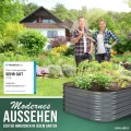 200x60x42 cm Hochbeet Metall I 6-in-1 Gartenbeet aus verzinktem Stahl I Pflanzbeet wetterfest & rostfrei I Ovales Gemüsebeet für Garten & Terasse I Hochbeet Bausatz ohne Boden (Anthrazit) - Thumbnail 7