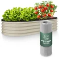 GRUNA - Hochbeet Metall 200x60x75 cm I 6 in 1 Modular Hochbeete-Kit I 100% Rostfrei I Formstabil Dank Verstrebung I Hochbeete für Garten I Hochbeet Creme Weiß (200x60x75) - Thumbnail 8