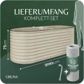 GRUNA - Hochbeet Metall 200x60x75 cm I 6 in 1 Modular Hochbeete-Kit I 100% Rostfrei I Formstabil Dank Verstrebung I Hochbeete für Garten I Hochbeet Creme Weiß (200x60x75) - Thumbnail 10