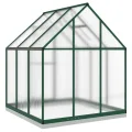 Refined Pflanzenhaus mit Dachrinnensystem Flügeltür Treibhaus für Pflanzen Frühbeet Gewächshaus mit Fundamentrahmen Grün 169x169x202 cm Aluminimum - Thumbnail 5