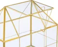 Relaxdays Pflanzenterrarium, Glas & Kupfer, HBT: 21x23x14 cm, Deko Glashaus Kakteen & Moos, Glaskasten Fensterbank, gold - Thumbnail 5