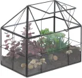 Relaxdays Pflanzenterrarium, Glas & Kupfer, HBT: 21x23x14 cm, Deko Glashaus Kakteen & Moos, Glaskasten Fensterbank, gold - Thumbnail 7