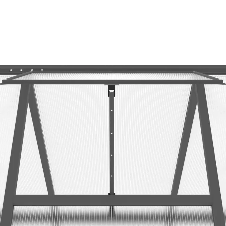 IKAYAA Gewächshaus Aluminium mit Fundament Gewächshaus für den Garten Gartenhaus Winterfest Tomatenhaus Frühbeet und Pflanzenhaus-Anthrazit-169 x 169 x 195 cm – Bild 9