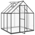 IKAYAA Gewächshaus Aluminium mit Fundament Gewächshaus für den Garten Gartenhaus Winterfest Tomatenhaus Frühbeet und Pflanzenhaus-Anthrazit-169 x 169 x 195 cm - Thumbnail 6