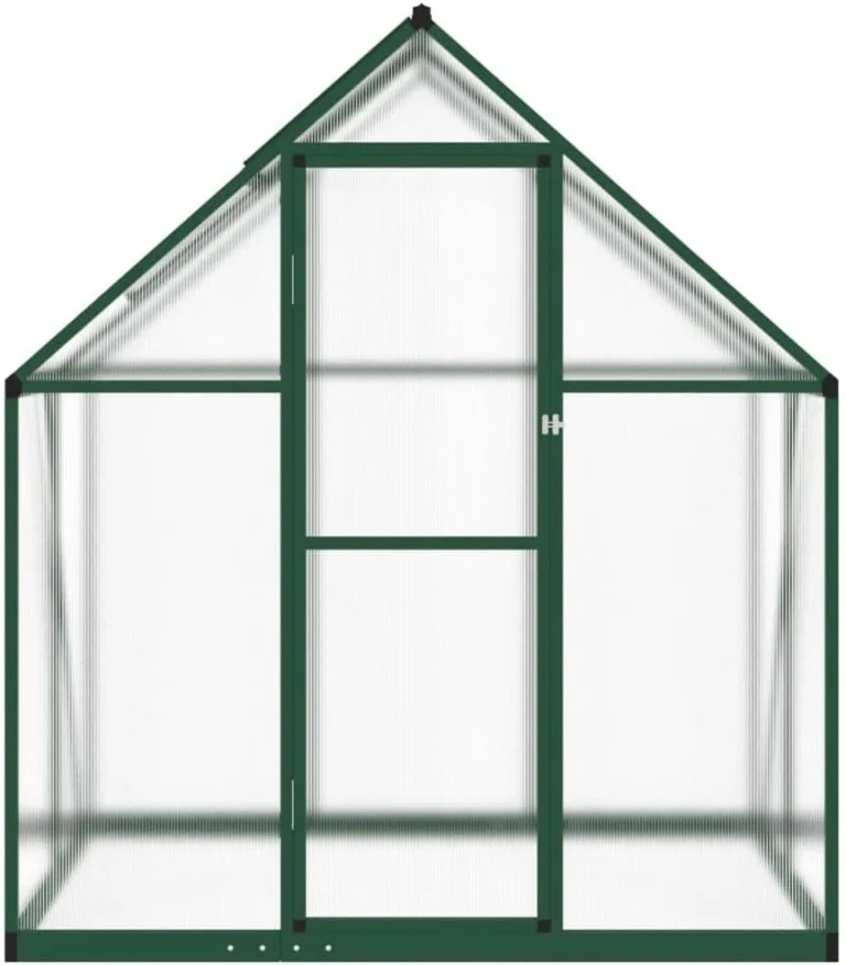 IKAYAA Gewächshaus Aluminium mit Fundament Gewächshaus für den Garten Gartenhaus Winterfest Tomatenhaus Frühbeet und Pflanzenhaus-Grün-169 x 114 x 195 cm – Bild 4