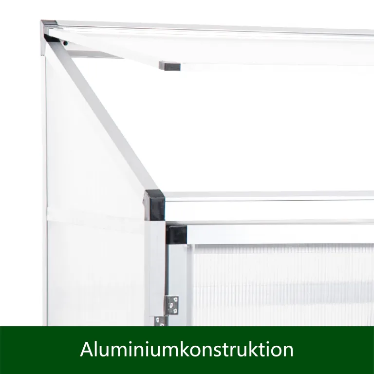 Aluminium-Gewächshaus – kompakter Tomatenzüchter – 3 Türen – 190 x 52 x 182 cm – Silber – ideal für kleine Räume und städtische Gartenarbeit – Bild 6
