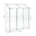 Aluminium-Gewächshaus – kompakter Tomatenzüchter – 3 Türen – 190 x 52 x 182 cm – Silber – ideal für kleine Räume und städtische Gartenarbeit - Thumbnail 2