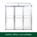 Aluminium-Gewächshaus – kompakter Tomatenzüchter – 3 Türen – 190 x 52 x 182 cm – Silber – ideal für kleine Räume und städtische Gartenarbeit - Thumbnail 3