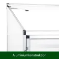Aluminium-Gewächshaus – kompakter Tomatenzüchter – 3 Türen – 190 x 52 x 182 cm – Silber – ideal für kleine Räume und städtische Gartenarbeit - Thumbnail 6