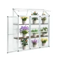 Aluminium-Gewächshaus – kompakter Tomatenzüchter – 3 Türen – 190 x 52 x 182 cm – Silber – ideal für kleine Räume und städtische Gartenarbeit - Thumbnail 1