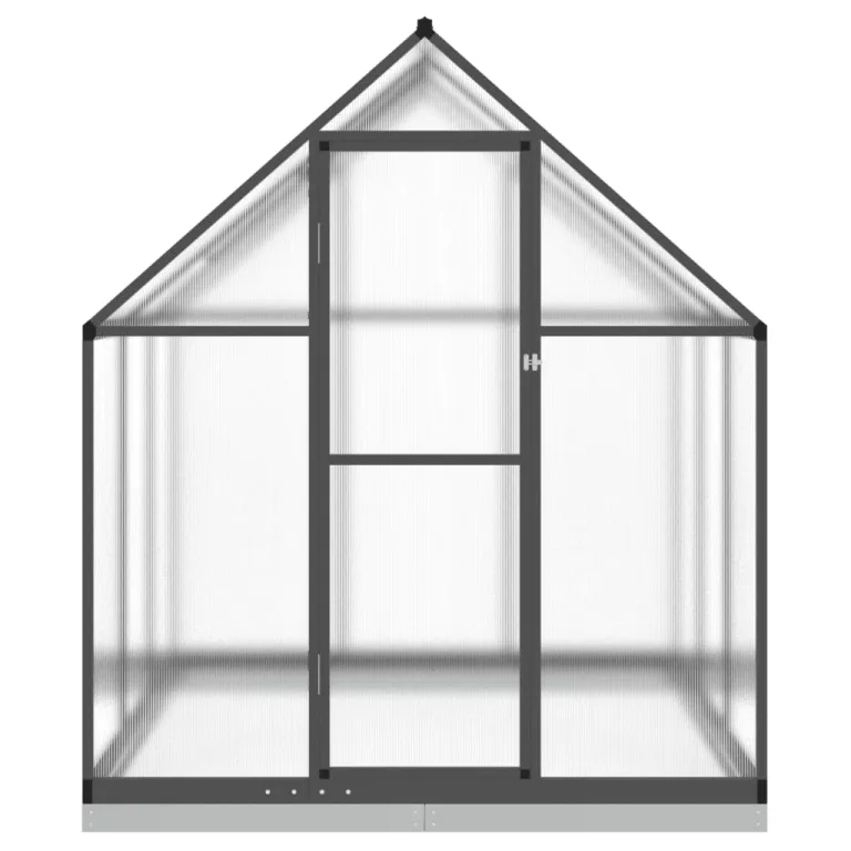 IKAYAA Gewächshaus Aluminium mit Fundament Gewächshaus für den Garten Gartenhaus Winterfest Tomatenhaus Frühbeet und Pflanzenhaus-Anthrazit-169 x 169 x 202 cm – Bild 3