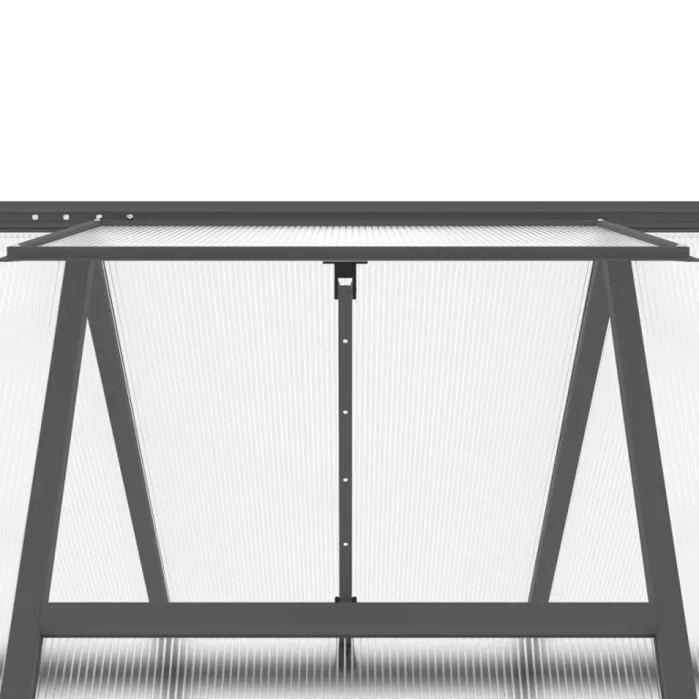 IKAYAA Gewächshaus Aluminium mit Fundament Gewächshaus für den Garten Gartenhaus Winterfest Tomatenhaus Frühbeet und Pflanzenhaus-Anthrazit-169 x 169 x 202 cm – Bild 9