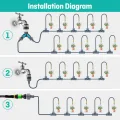 360° Automatisches Garten Bewässerungssystem, Tropfbewässerung mit Präziser Durchflussregelung, Sprinklersystem Kühlsystem für Gewächshaus, Hochbeet, Terrasse, Balkontopfpflanzen (30M) - Thumbnail 6