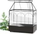 Mini Gewächshaus Fensterbank Glas 23,3 x 13,6 x 18cm Pflanzen Terrarium Klein Flaschengarten DIY (Keine Pflanzen enthalten) für Sukkulenten, Kakteen - Thumbnail 8