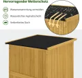 M MCombo Gartenschrank Holz, Gartenhaus Klein Wetterfest, Outdoor Gerätehaus Geräteschuppen, für Außenbereich Balkon Terrasse, 0878-F (Natur) - Thumbnail 6