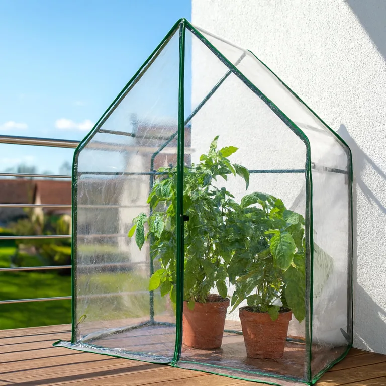 Gardzen Kleines begehbares Gewächshaus, robustes, tragbares Gewächshaus für den Außenbereich, mit stabilem Rahmen und transparenter Abdeckung, schützt Pflanzen vor Kälte, Regen, 91,9 cm (L) x 53,3 (B – Bild 6