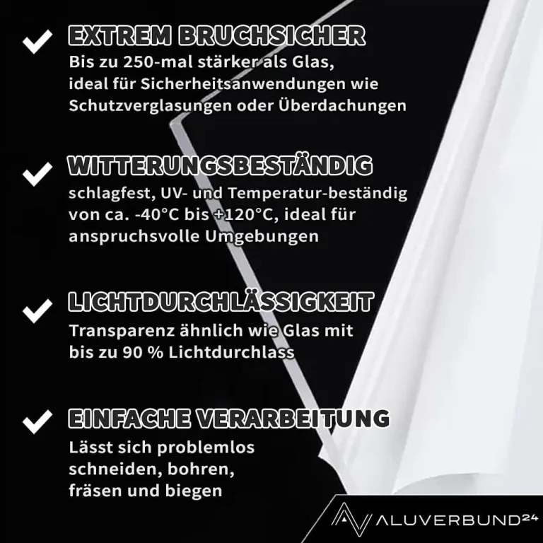 Polycarbonat Platte 70x210cm 8mm dick - Glas-Klar Bruchsicher Schlagfest Biegbar UV-beständig - Zuschnitt nach Maß - PC Kunststoff-Glas transparent - Sicherheits-Verglasung Gewächshaus-Platte – Bild 4