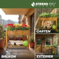 STREND PRO Hochbeet Balkon | 76cm(h) x 33cm(b) x 89(l) | Gemüsebeet Holz mit Ablage & wasserdichter Pflanzfolie | Kleines Hochbeet Schmales ideal für Balkon, Terrasse & Garten | Kräuterbeet - Thumbnail 2