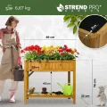 STREND PRO Hochbeet Balkon | 76cm(h) x 33cm(b) x 89(l) | Gemüsebeet Holz mit Ablage & wasserdichter Pflanzfolie | Kleines Hochbeet Schmales ideal für Balkon, Terrasse & Garten | Kräuterbeet - Thumbnail 3