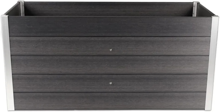 HORI WPC-Hochbeet Pflanzkasten Gemüsebeet Frühbeet Gartenbeet | 3 Größen verfügbar | Farbe: Anthrazit mit Holzoptik | Langlebig, wetterfest & pflegeleicht Größe: 200 x 100 x 75 cm – Bild 1
