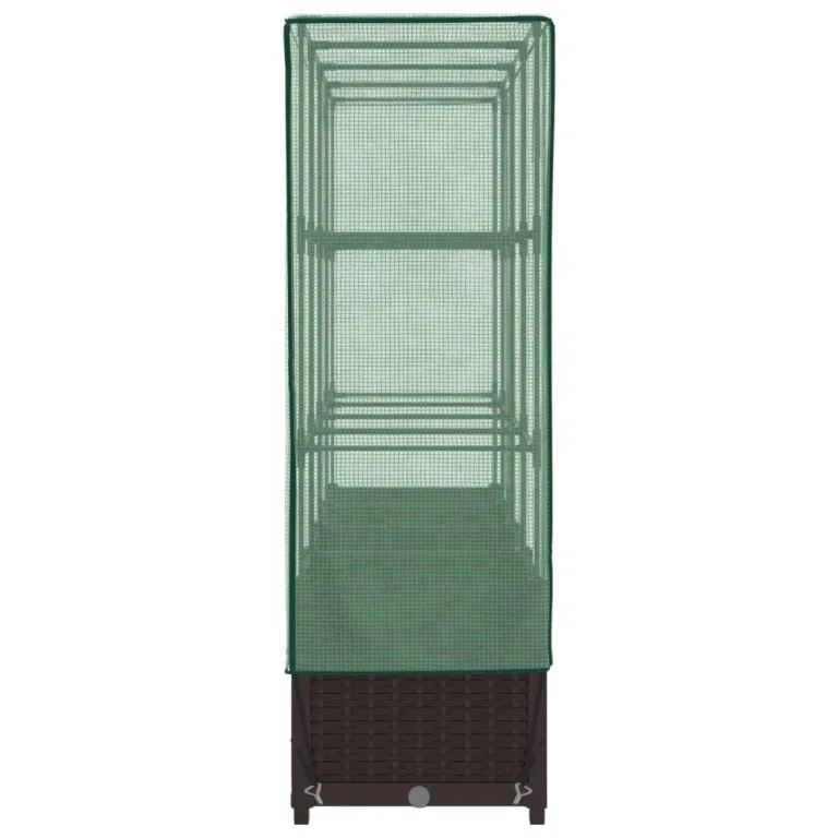 Hochbeet mit Gewächshaus-Aufsatz, Rattan-Optik, Polypropylen, Stabiler Eisenrahmen, Hochbeet mit Abdeckung, Hochbeete Balkon, 160x40x138 cm – Bild 5