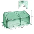 Kleines Gewächshaus 140g/m² HDPE 180x90x90cm Mini Gewächshaus Mit 2 Rollladen Regenschutz UV-beständig Frostbeständig für Garten Balkon (Grün) - Thumbnail 2