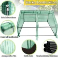 Kleines Gewächshaus 140g/m² HDPE 180x90x90cm Mini Gewächshaus Mit 2 Rollladen Regenschutz UV-beständig Frostbeständig für Garten Balkon (Grün) - Thumbnail 5