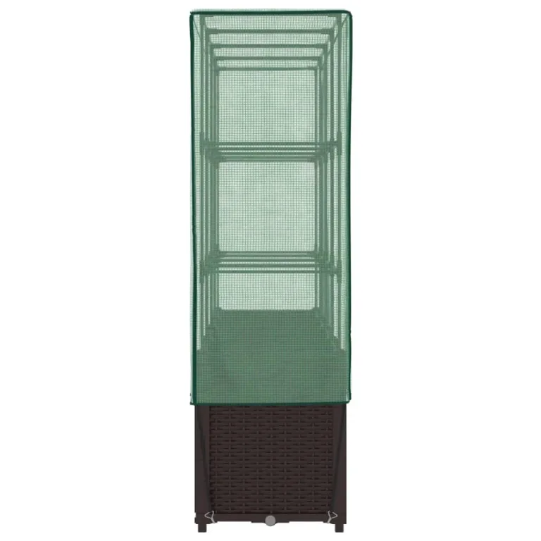 Hochbeet mit Gewächshaus-Aufsatz, Polypropylen, Rattan-Optik, Hochbeet mit Abdeckung, Hochbeete für Garten, Balkon, Für Gärten usw, 160x40x153 cm – Bild 5
