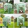 Gewächshaus 143x215x195Cm, Tomatengewächshaus Tomaten Gewächshaus Balkon Greenhouse Tomatenhaus, Foliengewächshaus Mit Rahmen Aus Verzinktem Stahl & PE Gitterfolie,Treibhaus Für Garten & Aufzucht,Grün – Bild 2