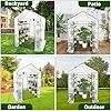 Gewächshaus 143x143x195Cm, Tomatengewächshaus Foliengewächshaus, Tomaten Gewächshaus Balkon Greenhouse Tomatenhaus Mit Rahmen Aus Verzinktem Stahl & Pe Gitterfolie, Treibhaus Für Garten Aufzucht, Weiß – Bild 2