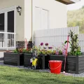Hochbeet Metall,435L Pflanzkasten Hochbeete für Garten,Rostfreies Stahlblech Kräuterbeet, Verzinktes Gemüsebeetr Pflanzenbeet zum Anbau von Gemüse, Blumen, 120x60x58 cm Rechteckigl,Schwarz S - Thumbnail 10