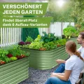 TTL GARDEN 200x60x45cm Metall Hochbeet Fusion 6-in-1 Salbei Grün - Stahl rostfrei verzinkt & lackiert 45cm hoch 60cm breit Wellblech Form oval stabil Garten Beet für Gemüse Kräuter Blumen Gartenbeet - Thumbnail 8