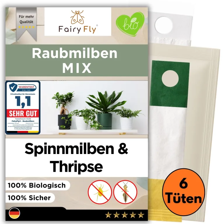 Raubmilben Mix gegen Thripse & Spinnmilben – 2 Tüten (1 x Cucumeris + 1 x Californicus) – Nützlinge für Zimmerpflanzen & Gewächshaus – biologisch & chemiefrei – Bild 7