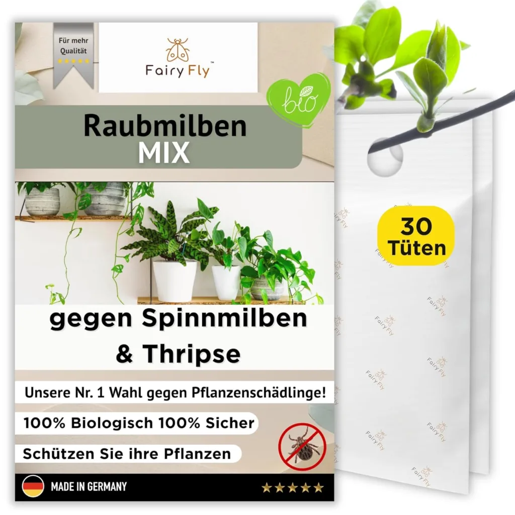 Raubmilben Mix gegen Thripse & Spinnmilben – 30 Tüten (15 x Cucumeris + 15 x Californicus) – Nützlinge für Zimmerpflanzen & Gewächshaus – biologisch & chemiefrei