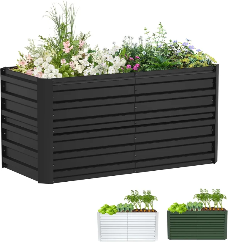 Hochbeet Metall 120x60x58 cm Rechteckig Schwarz – Verzinktes Gartenbeet aus Stahl, rostfrei & wetterfest, für Gemüse, Kräuter & Blumen – Pflanzkasten für Garten, Balkon & Terrasse – Bild 1