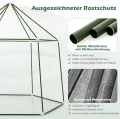 COSTWAY Gewächshaus, Treibhaus mit Allwetter-PE-Abdeckung, Rolltür und Fenster, Foliengewächshaus Tomatengewächshaus Tomatenhaus, Pflanzenhaus für Tomaten & Topfpflanzen, 198 x 172 x 190 cm, Grün - Thumbnail 6