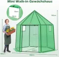 COSTWAY Gewächshaus, Treibhaus mit Allwetter-PE-Abdeckung, Rolltür und Fenster, Foliengewächshaus Tomatengewächshaus Tomatenhaus, Pflanzenhaus für Tomaten & Topfpflanzen, 198 x 172 x 190 cm, Grün - Thumbnail 7