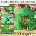 COSTWAY Gewächshaus, Treibhaus mit Allwetter-PE-Abdeckung, Rolltür und Fenster, Foliengewächshaus Tomatengewächshaus Tomatenhaus, Pflanzenhaus für Tomaten & Topfpflanzen, 198 x 172 x 190 cm, Grün - Thumbnail 8